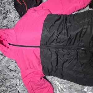 Stylish Pink and Black Puffer Jacket